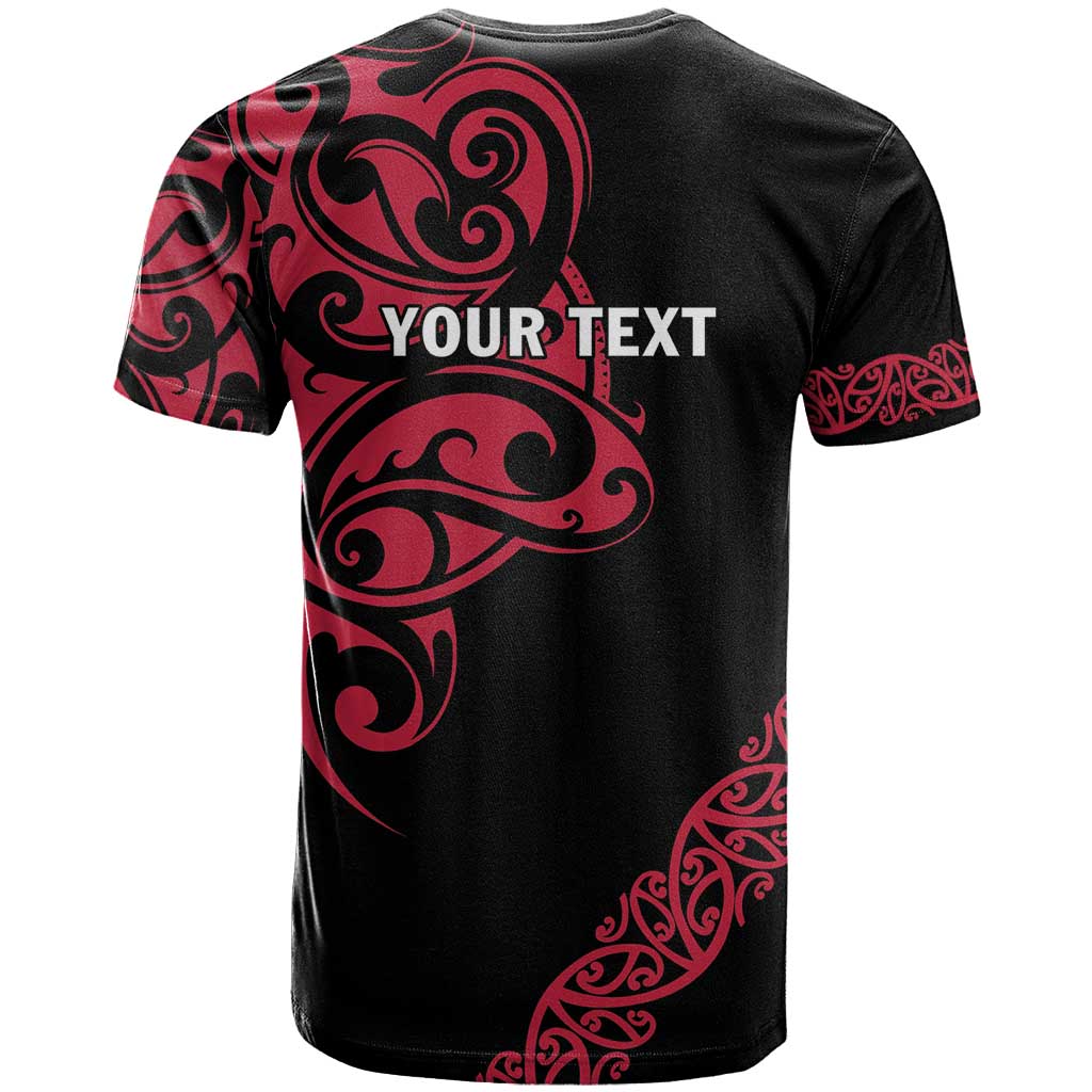 All Black Maori Tribal Tattoo Personalised T Shirt Classic Red Polynesian Style - Polynesian Pride