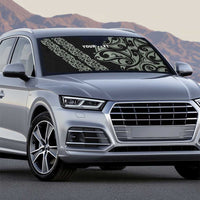 All Black Maori Tribal Tattoo Personalised Auto Sun Shade Moss Green Polynesian Style - Polynesian Pride