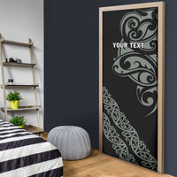 All Black Maori Tribal Tattoo Personalised Door Cover Moss Green Polynesian Style - Polynesian Pride
