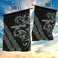 All Black Maori Tribal Tattoo Personalised Garden Flag Moss Green Polynesian Style LT9 - Polynesian Pride