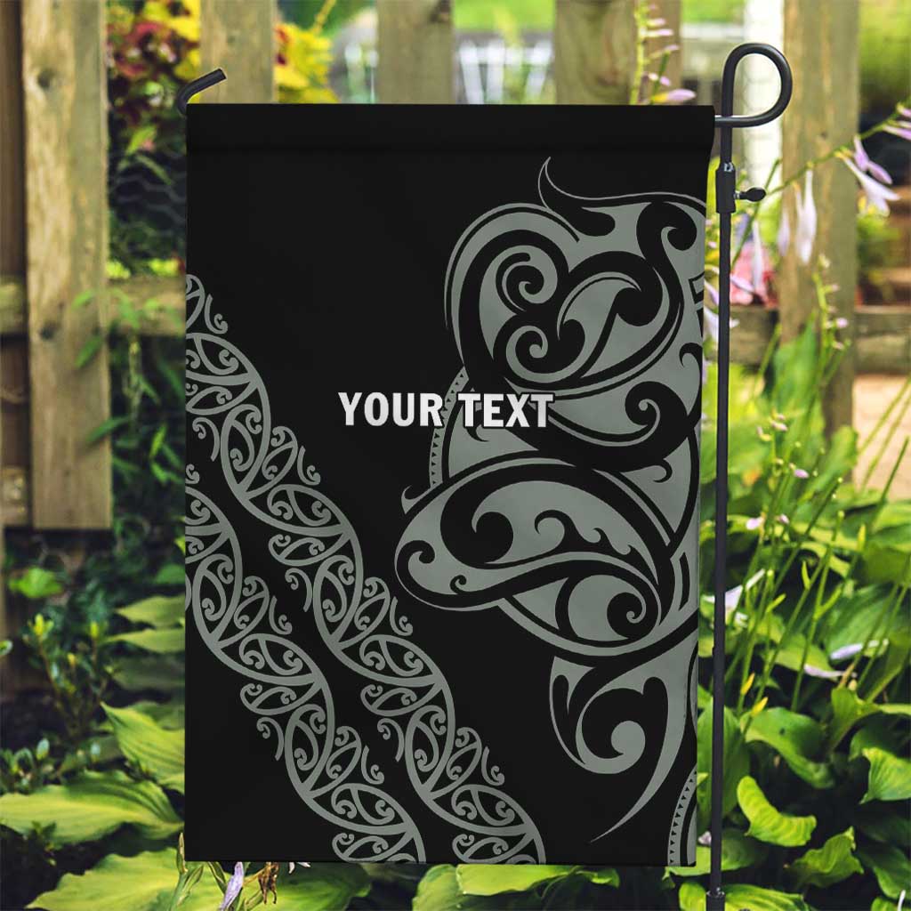 All Black Maori Tribal Tattoo Personalised Garden Flag Moss Green Polynesian Style LT9 Garden Flag Green - Polynesian Pride