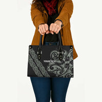 All Black Maori Tribal Tattoo Personalised Leather Bag Moss Green Polynesian Style - Polynesian Pride