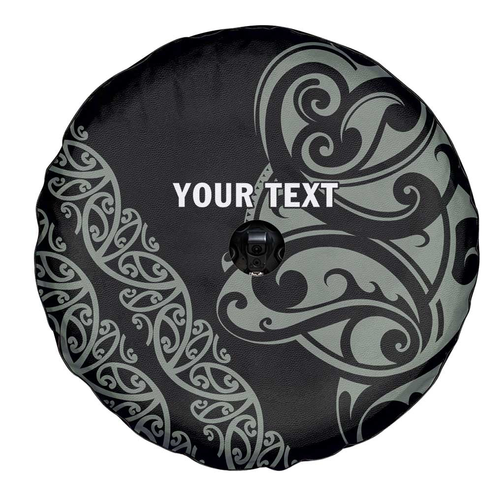 All Black Maori Tribal Tattoo Personalised Spare Tire Cover Moss Green Polynesian Style - Polynesian Pride