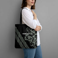 All Black Maori Tribal Tattoo Personalised Tote Bag Moss Green Polynesian Style LT9 - Polynesian Pride