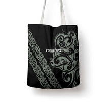 All Black Maori Tribal Tattoo Personalised Tote Bag Moss Green Polynesian Style LT9 - Polynesian Pride