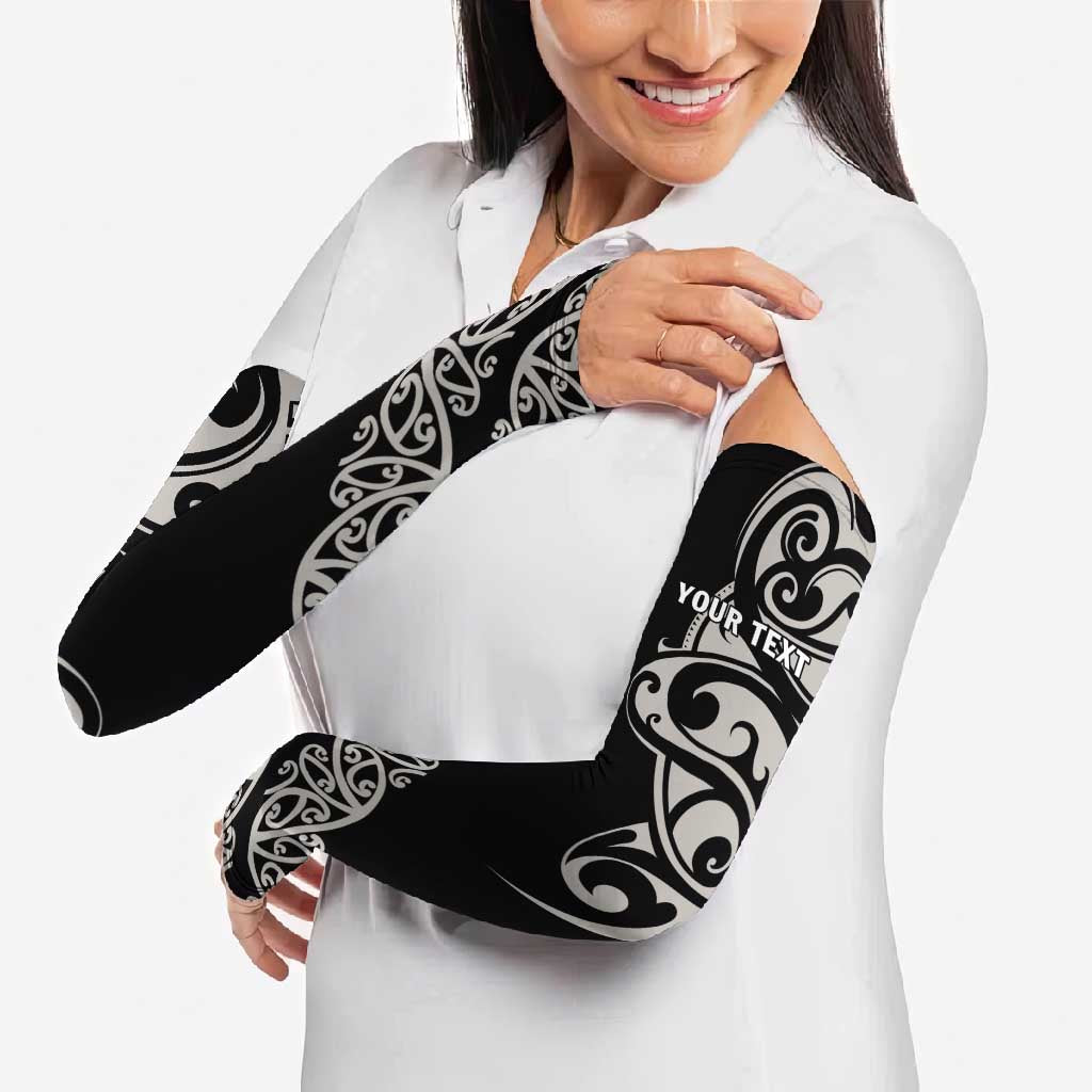 All Black Maori Tribal Tattoo Personalised Arm Sleeves Stone Gray Polynesian Style - Polynesian Pride
