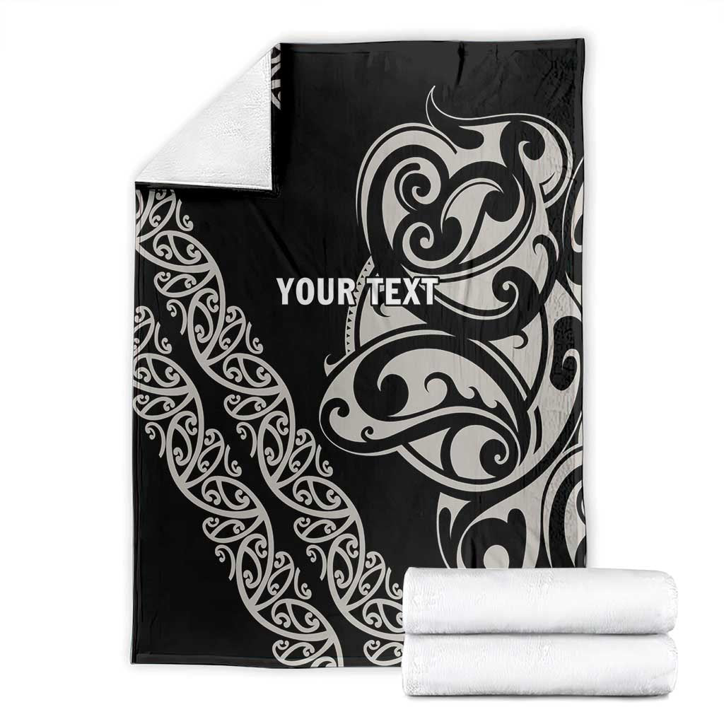 All Black Maori Tribal Tattoo Personalised Blanket Stone Gray Polynesian Style - Polynesian Pride