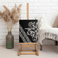 All Black Maori Tribal Tattoo Personalised Canvas Wall Art Stone Gray Polynesian Style - Polynesian Pride