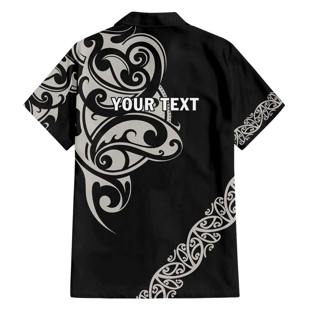 All Black Maori Tribal Tattoo Personalised Family Matching Summer Maxi Dress and Hawaiian Shirt Stone Gray Polynesian Style - Polynesian Pride