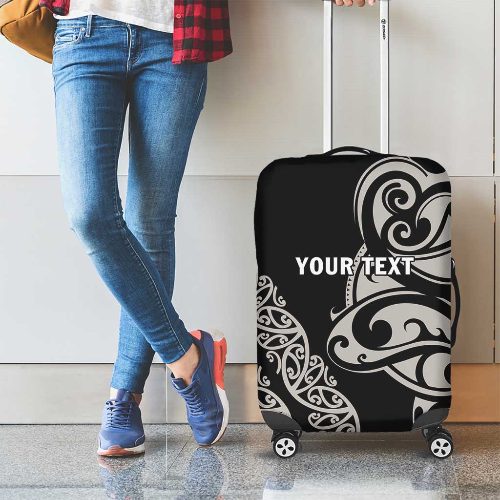 All Black Maori Tribal Tattoo Personalised Luggage Cover Stone Gray Polynesian Style - Polynesian Pride