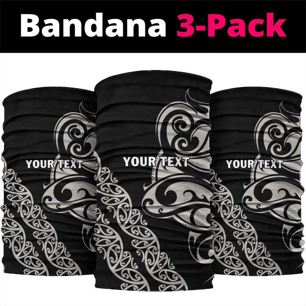 All Black Maori Tribal Tattoo Personalised Neck Gaiter Stone Gray Polynesian Style LT9