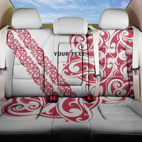 All White Maori Tribal Tattoo Personalised Back Car Seat Cover Classic Red Polynesian Style - Polynesian Pride