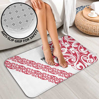 All White Maori Tribal Tattoo Personalised Bathroom Set Classic Red Polynesian Style - Polynesian Pride