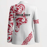 All White Maori Tribal Tattoo Personalised Blazer Classic Red Polynesian Style LT9 - Polynesian Pride