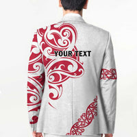 All White Maori Tribal Tattoo Personalised Blazer Classic Red Polynesian Style LT9 - Polynesian Pride