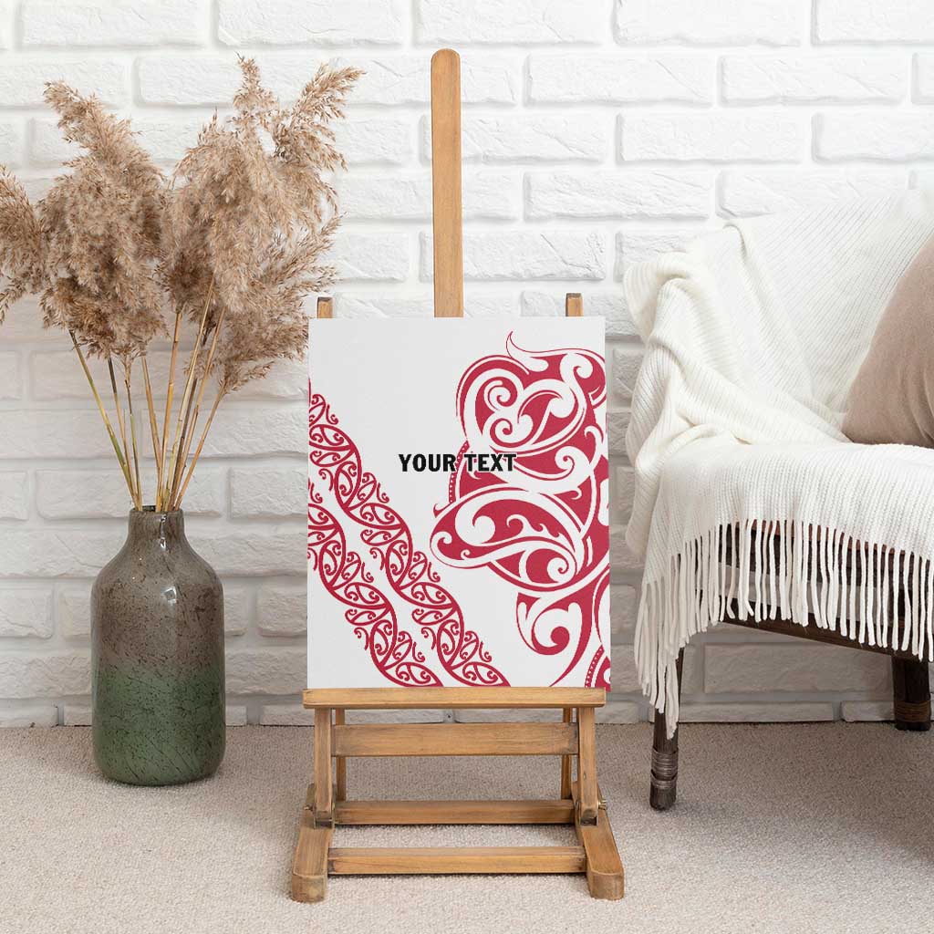 All White Maori Tribal Tattoo Personalised Canvas Wall Art Classic Red Polynesian Style - Polynesian Pride