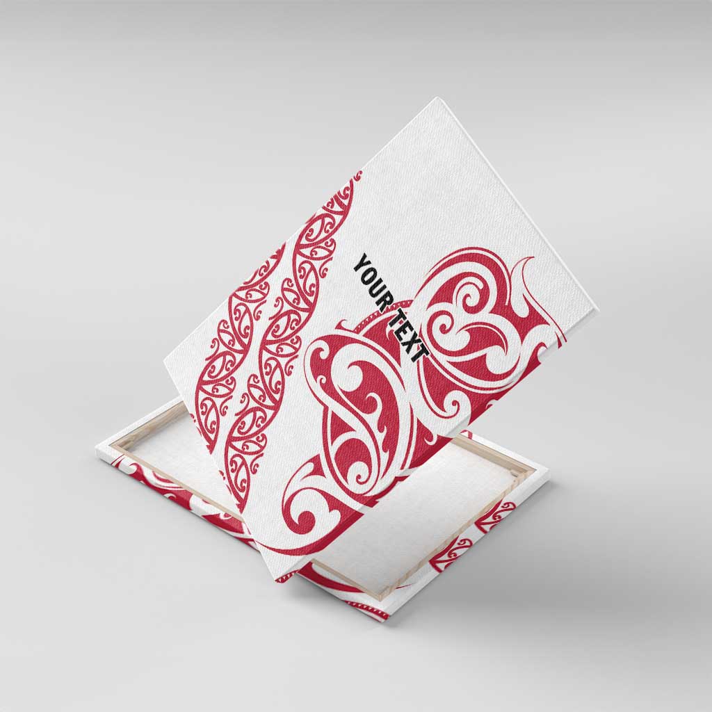 All White Maori Tribal Tattoo Personalised Canvas Wall Art Classic Red Polynesian Style - Polynesian Pride