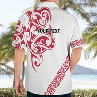 All White Maori Tribal Tattoo Personalised Hawaiian Shirt Classic Red Polynesian Style - Polynesian Pride