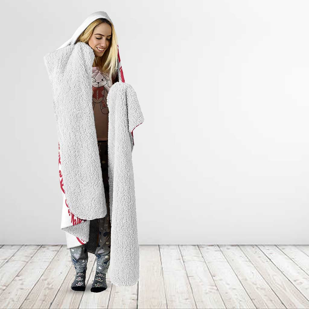 All White Maori Tribal Tattoo Personalised Hooded Blanket Classic Red Polynesian Style - Polynesian Pride