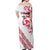 All White Maori Tribal Tattoo Personalised Off Shoulder Maxi Dress Classic Red Polynesian Style - Polynesian Pride