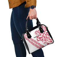 All White Maori Tribal Tattoo Personalised Shoulder Handbag Classic Red Polynesian Style - Polynesian Pride