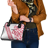 All White Maori Tribal Tattoo Personalised Shoulder Handbag Classic Red Polynesian Style - Polynesian Pride