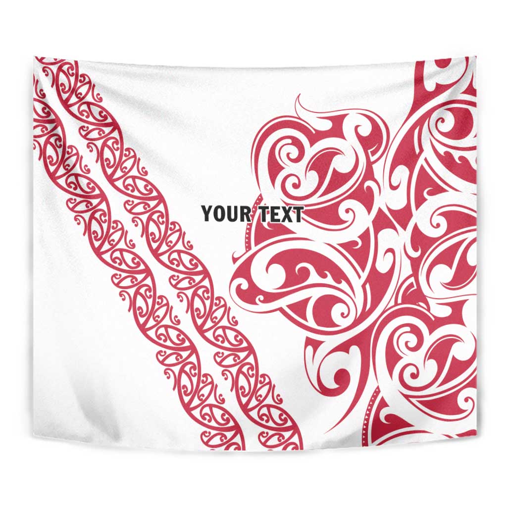 All White Maori Tribal Tattoo Personalised Tapestry Classic Red Polynesian Style LT9 - Polynesian Pride