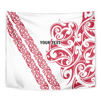 All White Maori Tribal Tattoo Personalised Tapestry Classic Red Polynesian Style LT9 - Polynesian Pride