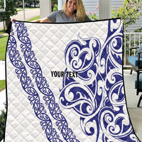 All White Maori Tribal Tattoo Personalised Quilt Dark Blue Polynesian Style LT9 Blue - Polynesian Pride