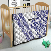 All White Maori Tribal Tattoo Personalised Quilt Dark Blue Polynesian Style LT9 - Polynesian Pride