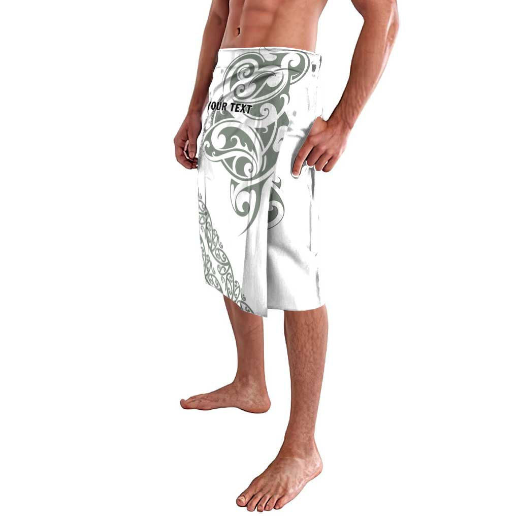 All White Maori Tribal Tattoo Personalised Lavalava Moss Green Polynesian Style - Polynesian Pride