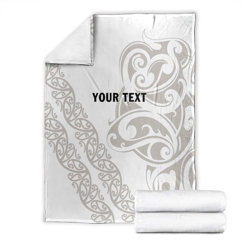 All White Maori Tribal Tattoo Personalised Blanket Stone Gray Polynesian Style - Polynesian Pride