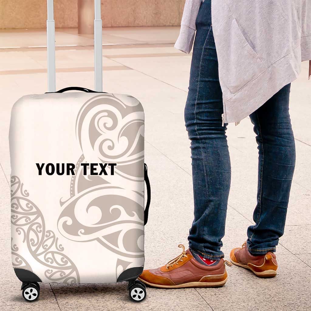 All White Maori Tribal Tattoo Personalised Luggage Cover Stone Gray Polynesian Style - Polynesian Pride