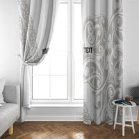 All White Maori Tribal Tattoo Personalised Window Curtain Stone Gray Polynesian Style - Polynesian Pride