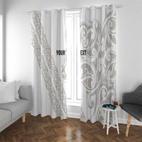 All White Maori Tribal Tattoo Personalised Window Curtain Stone Gray Polynesian Style - Polynesian Pride