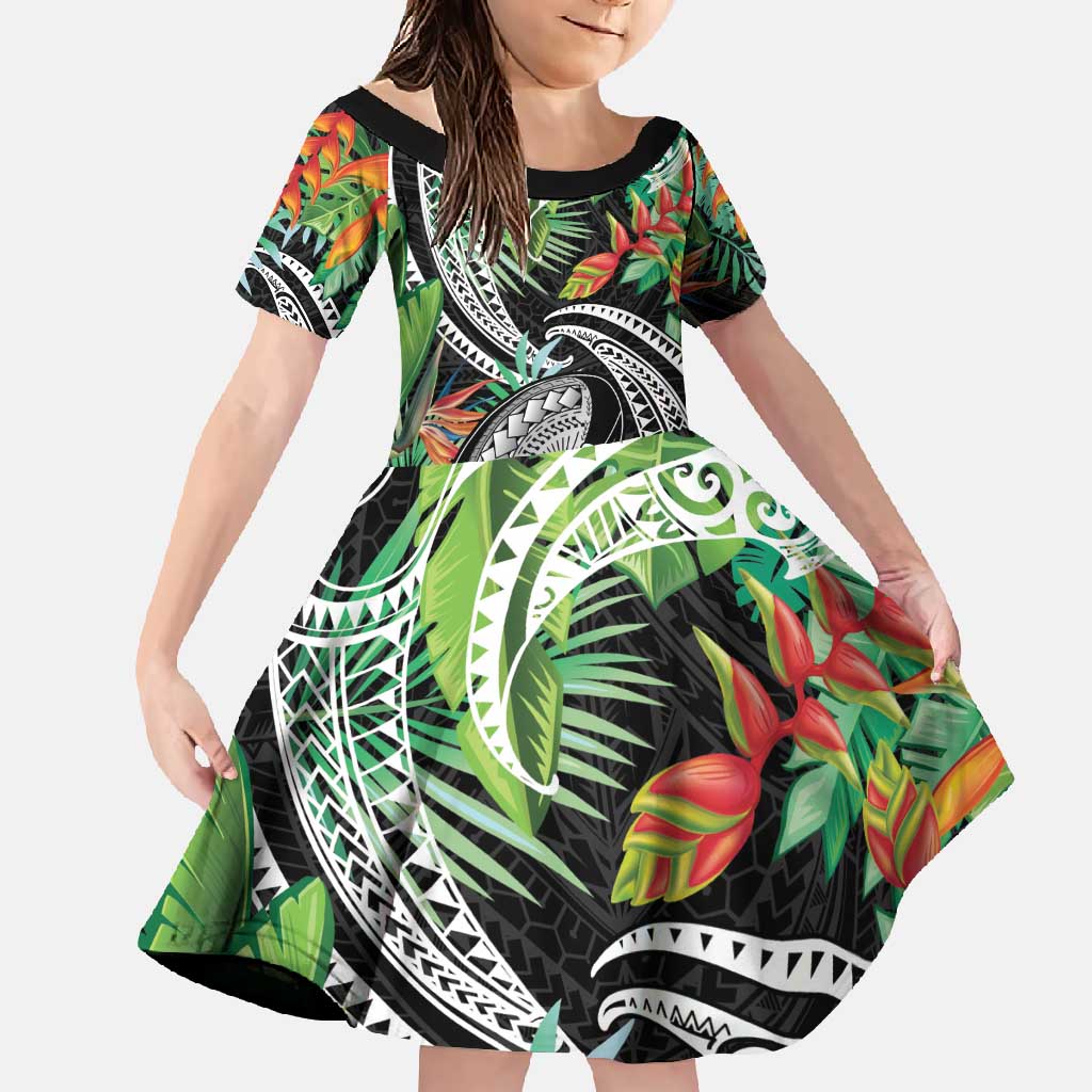Polynesian Pacific Rugby Tribal Family Matching Summer Maxi Dress and Hawaiian Shirt Tropical Vibe