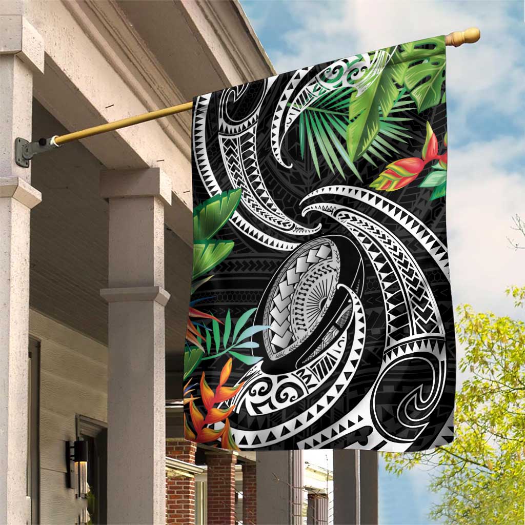 Polynesian Pacific Rugby Tribal Garden Flag Tropical Vibe