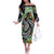 Polynesian Pacific Rugby Tribal Off The Shoulder Long Sleeve Dress Tropical Vibe