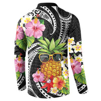 Hau'oli Makahiki Hou Button Sweatshirt Aloha Pineapple Tropical Vibe