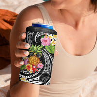 Hau'oli Makahiki Hou 4 in 1 Can Cooler Tumbler Aloha Pineapple Tropical Vibe