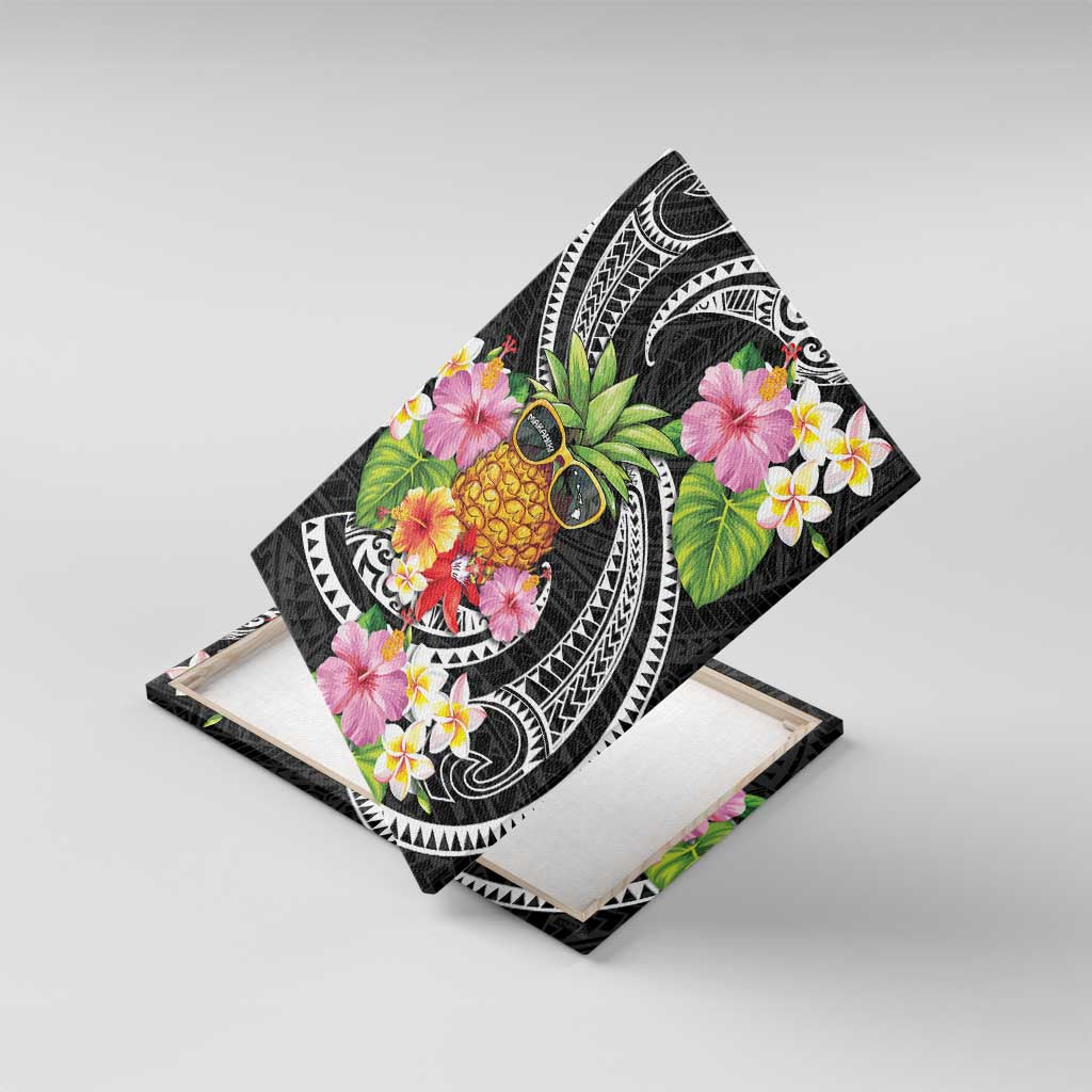 Hau'oli Makahiki Hou Canvas Wall Art Aloha Pineapple Tropical Vibe