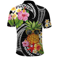 Hau'oli Makahiki Hou Polo Shirt Aloha Pineapple Tropical Vibe