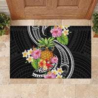 Hau'oli Makahiki Hou Rubber Doormat Aloha Pineapple Tropical Vibe