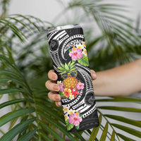 Hau'oli Makahiki Hou Skinny Tumbler Aloha Pineapple Tropical Vibe LT9 - Polynesian Pride