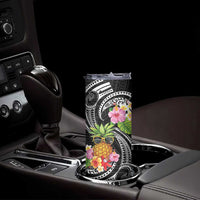 Hau'oli Makahiki Hou Skinny Tumbler Aloha Pineapple Tropical Vibe LT9 - Polynesian Pride