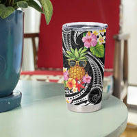 Hau'oli Makahiki Hou Tumbler Cup Aloha Pineapple Tropical Vibe