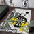 Personalised New Zealand Darts Area Rug Kowhai Floral with Maori Tattoo