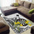 Personalised New Zealand Darts Area Rug Kowhai Floral with Maori Tattoo