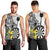 Personalised New Zealand Darts Men Tank Top Kowhai Floral with Maori Tattoo