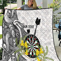 Personalised New Zealand Darts Quilt Kowhai Floral with Maori Tattoo LT9 Black - Polynesian Pride